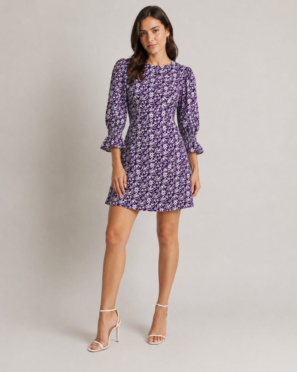 Maje Linen Dress XS Purple White Floral Mini Roniriqua Imprime FR 34 NWT